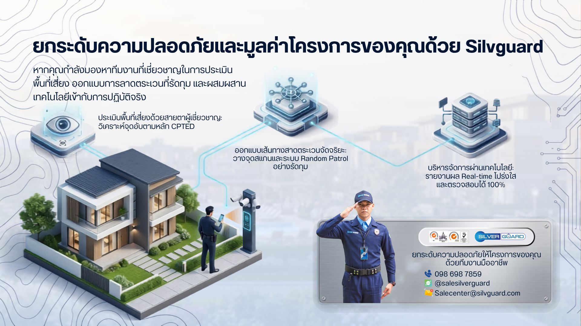 ภาพจำลองระบบรักษาความปลอดภัยอัจฉริยะของโครงการ เชื่อมต่อศูนย์ควบคุมพร้อมเจ้าหน้าที่รักษาความปลอดภัย