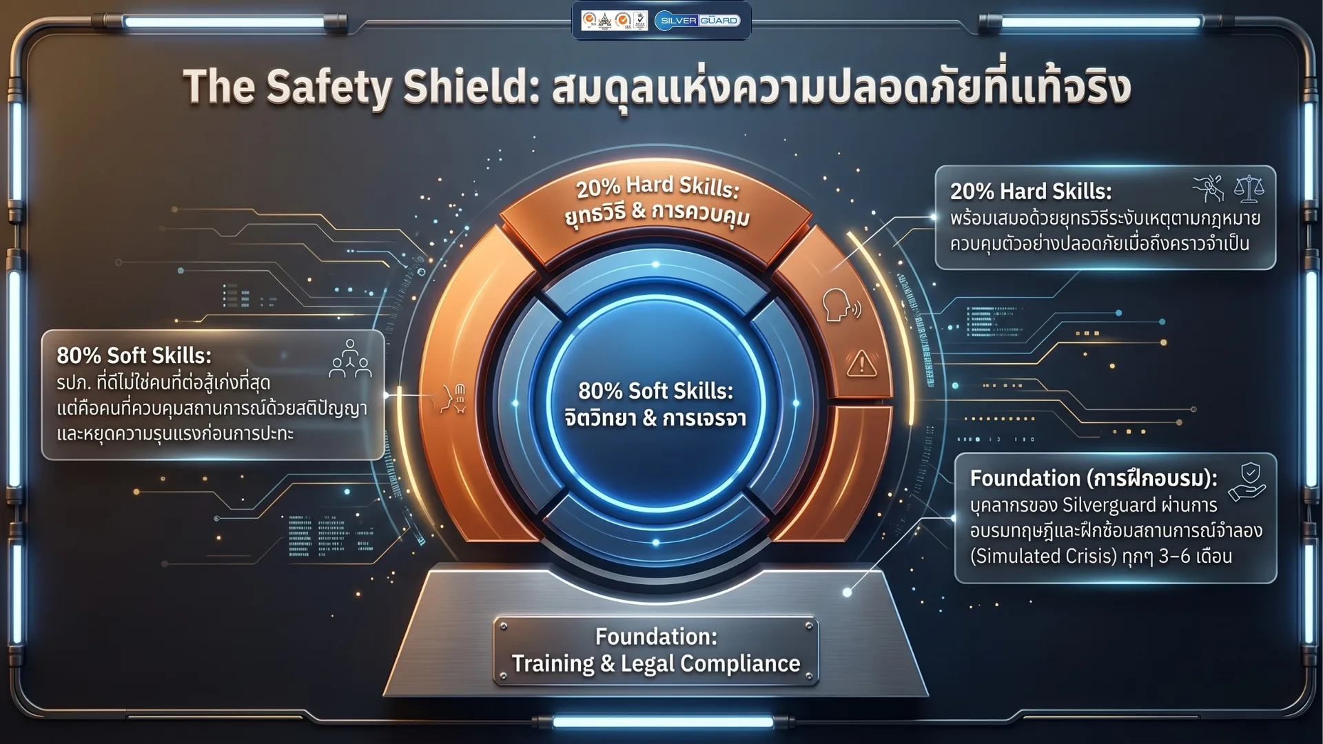 Safety Shield สมดุลแห่งความปลอดภัย เน้นสัดส่วน 80% Soft Skills การเจรจาและลดความตึงเครียด