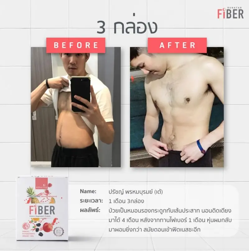 รีวิวก่อนและหลังทาน Renatar Fiber X