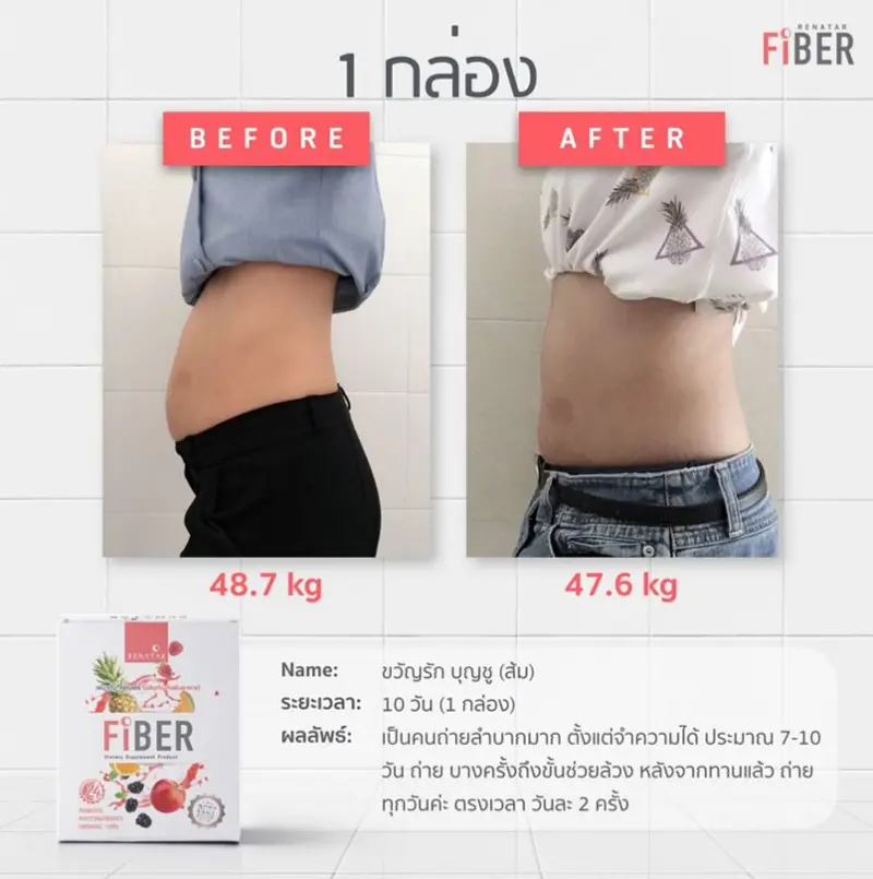 รีวิวก่อนและหลังทาน Renatar Fiber X