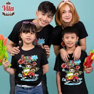 S-03 เสื้อSUMMER HAPPY SONGKRAN เสื้อยืดสีดำ