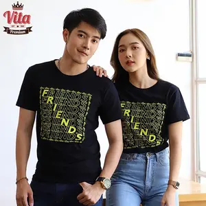 เสื้อเพื่อน เสื้อทีมเพื่อนกันตลอดไป ลาย FRIEND สีดำ เสื้อทีม เสื้อแก๊ง แบบเก๋ๆ พร้อมส่ง