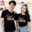 เสื้อเพื่อน เสื้อทีมเพื่่อนกันตลอดไป ลาย มนุษย์เพื่อน สีดำ เสื้อแก๊ง เสื้อรุ่น แบบเก๋ๆ